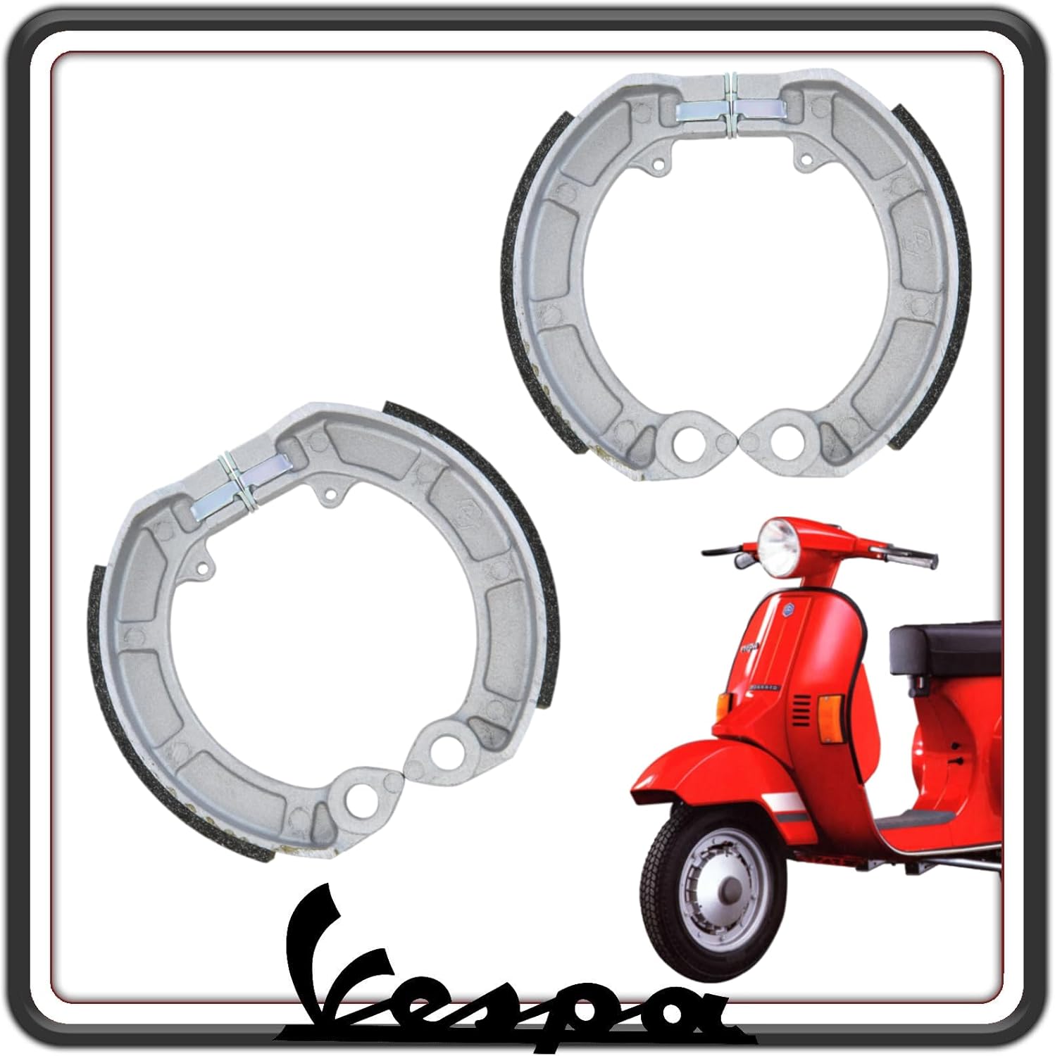 KIT COPPIA DUE GANASCE CEPPI FRENO FRENI ANTERIORI + POSTERIORI PER PIAGGIO VESPA PK 50-50 XL - VESPA PK 125 - PK 125 XL ORIGINALE PIAGGIO 647377