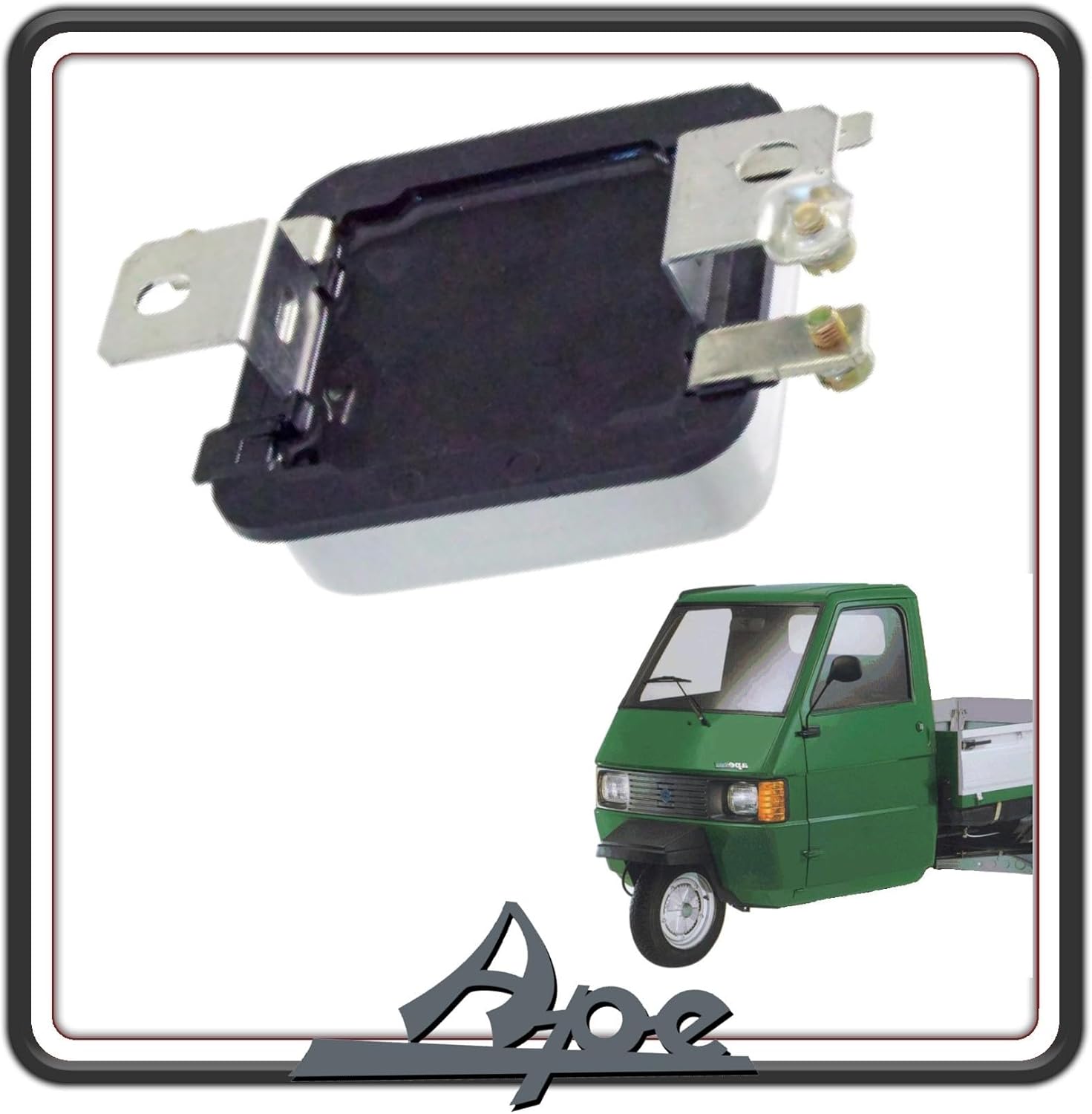REGOLATORE DI TENSIONE COMPATIBILE CON PIAGGIO APE TM 703 - APE 602 - APE P501 - P601 - APE CAR P2 - P3.