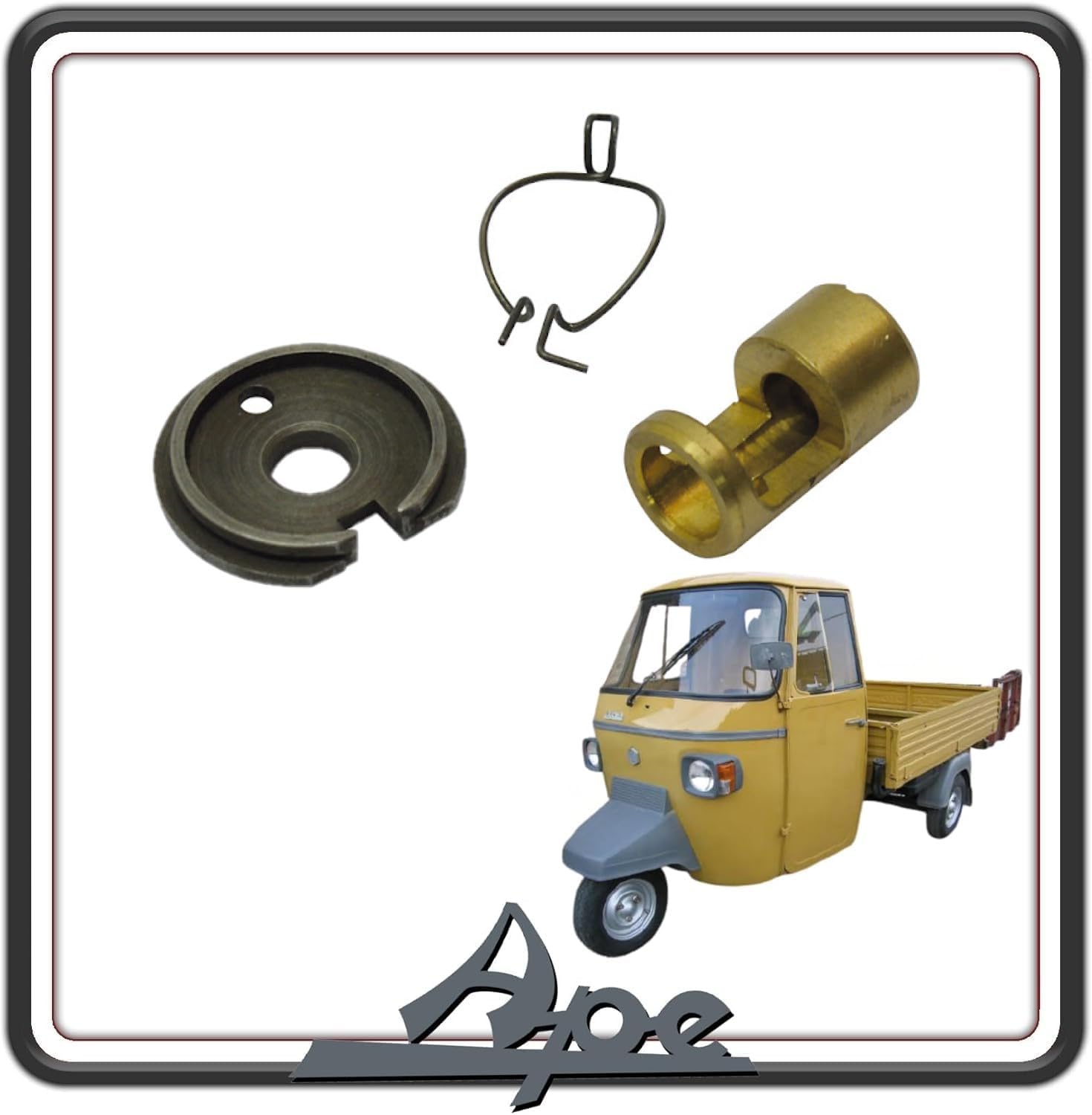 KIT PIATTELLO RALLINO MOLLA FRIZIONE COMPATIBILE PER PIAGGIO APE 501 - APE 601