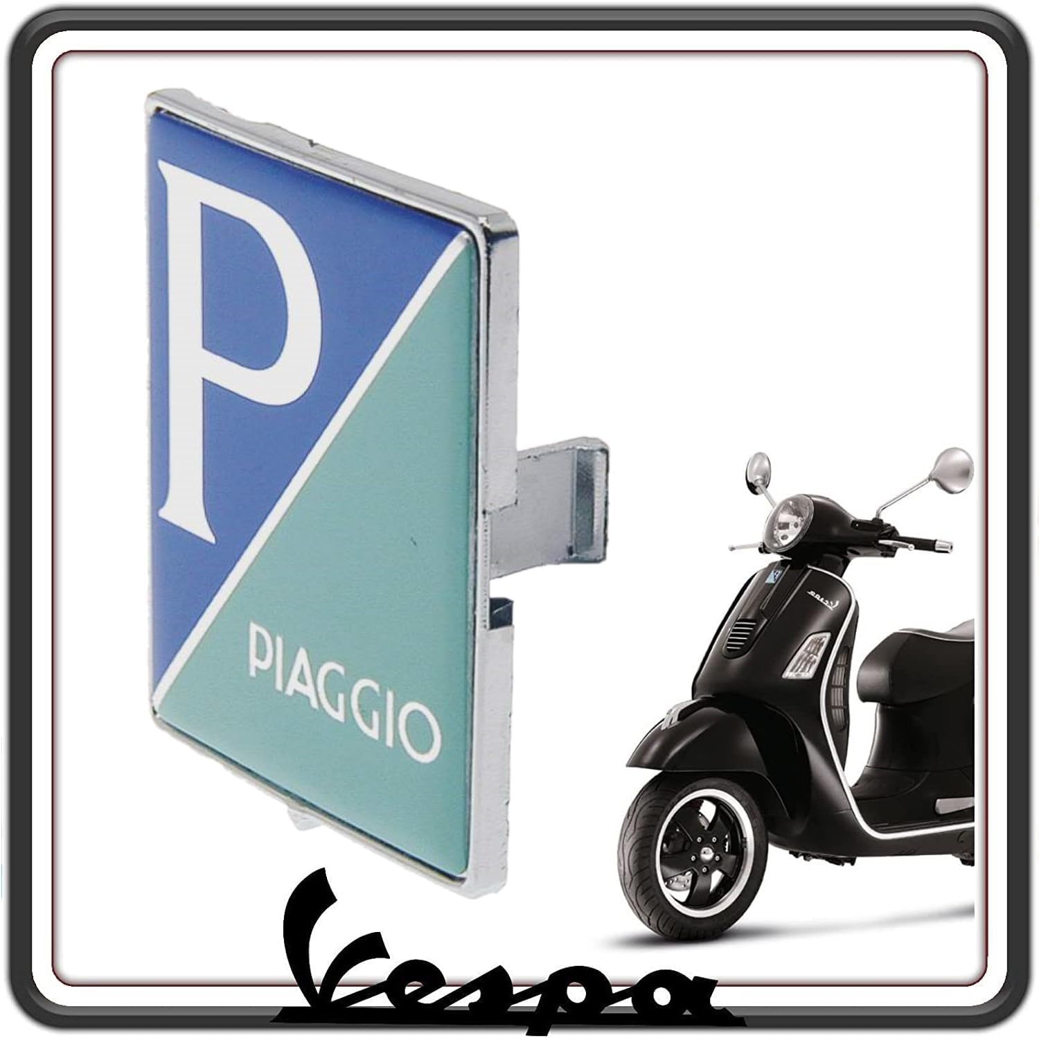 SCUDETTO STEMMA LOGO FREGIO ANTERIORE AD INCASTRO PER PIAGGIO VESPA SPRINT - VESPA PX - VESPA PRIMAVERA - VESPA ET4 - VESPA LX - VESPA GTS - GTV - GRANTURISMO - PIAGGIO PORTER - APE CALESSINO ORIGINALE PIAGGIO 576464
