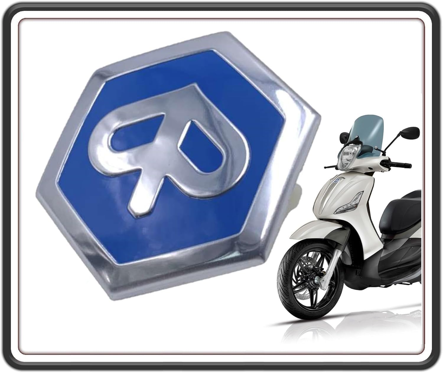 SCUDETTO LOGO FREGIO STEMMA AD INCASTRO ANTERIORE PER PIAGGIO SCOOTER VARI MODELLI ORIGINALE PIAGGIO 1B003766