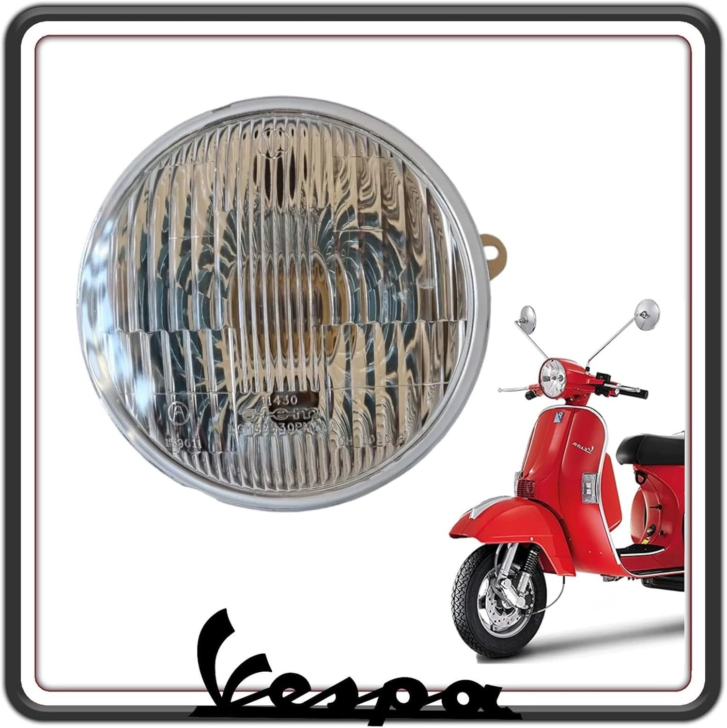 FARO FANALE GRUPPO OTTICO ANTERIORE PER PIAGGIO VESPA PX 125 DAL 1981 AL 2001 - VESPA PX 150 DAL 1998 AL 2005 - VESPA PX 200 FINO AL 2001 ORIGINALE PIAGGIO 1R000267