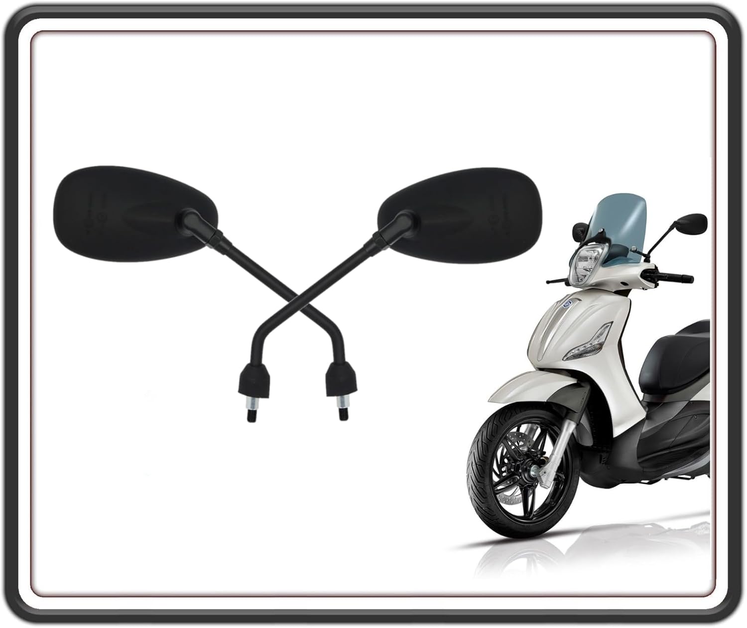 KIT COPPIA 2 SPECCHI SPECCHIETTI SPECCHIO SPECCHIETTO RETROVISORE NERO LATO DESTRO E SINISTRO PER PIAGGIO BEVERLY 125 FINO AL 2015 - BEVERLY 300 DAL 2010 AL 2020 - PIAGGIO BEVERLY 350 DAL 2012 AL 2021 ORIGINALE PIAGGIO CM294205 - CM294206