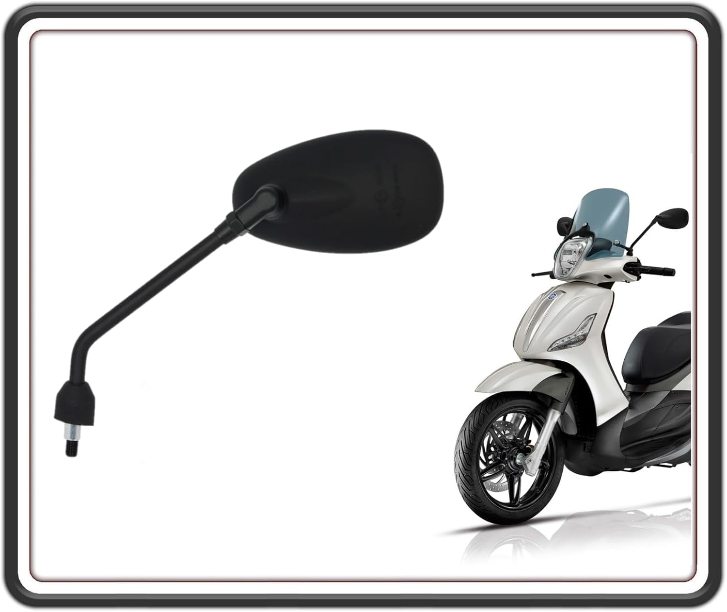 SPECCHIO SPECCHIETTO RETROVISORE NERO LATO SINISTRO PER PIAGGIO BEVERLY 125 FINO AL 2015 - BEVERLY 300 DAL 2010 AL 2020 - PIAGGIO BEVERLY 350 DAL 2012 AL 2021 ORIGINALE PIAGGIO CM294206