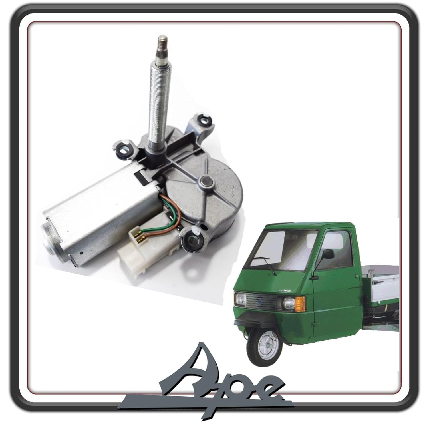 MOTORE MOTORINO TERGICRISTALLO TERGI CRISTALLO VETRO COMPLETO PER PIAGGIO APE TM 703 TUTTI MODELLI BENZINA E DIESEL DAL 1997 IN POI ORIGINALE PIAGGIO 582017