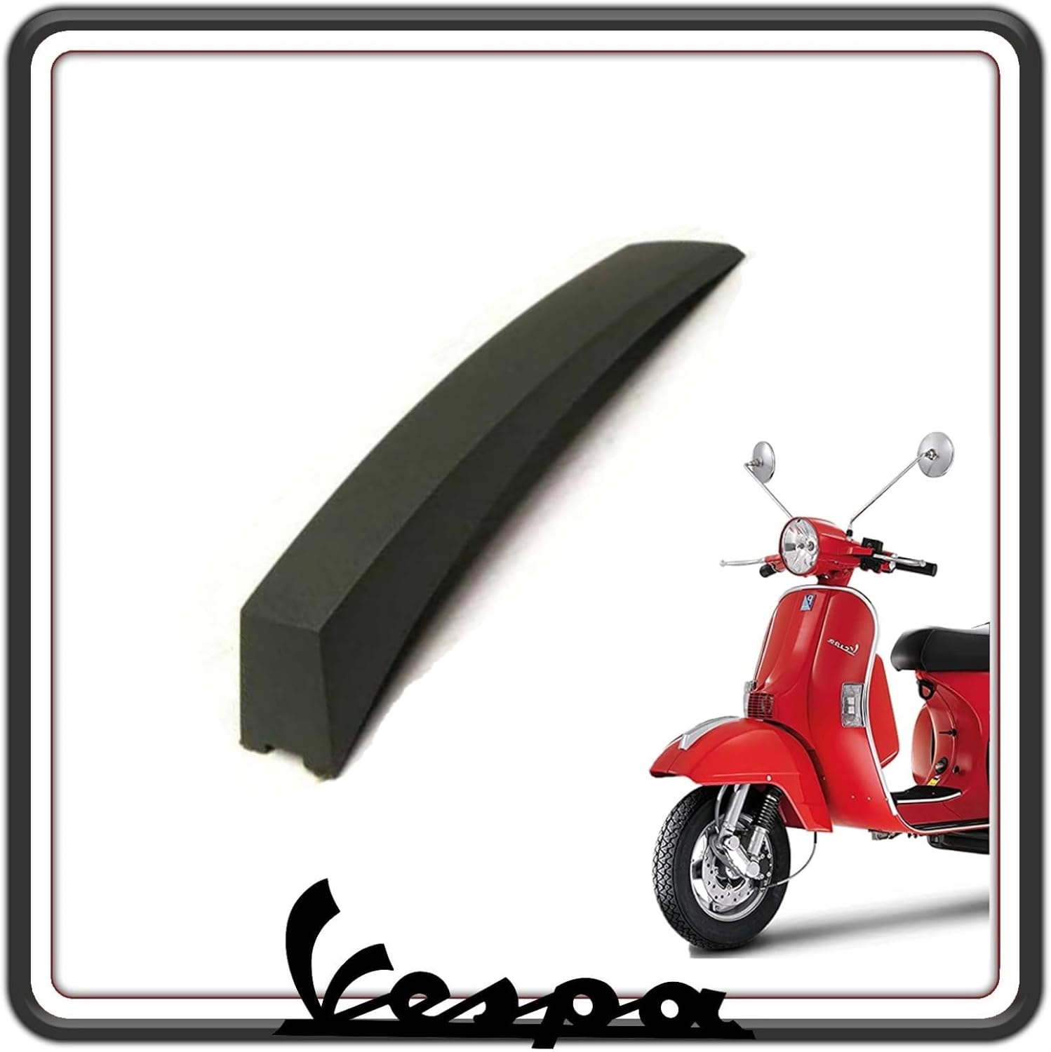 CRESTA PARAFANGO IN PLASTICA GRIGIO SCURO COMPLETA DI BUSSOLE E VITI DI FISSAGGIO PER PIAGGIO VESPA PX 125-150 - 200 - PX ARCOBALENO TUTTI I MODELLI DAL 1981 AL 1997 ORIGINALE PIAGGIO 198399