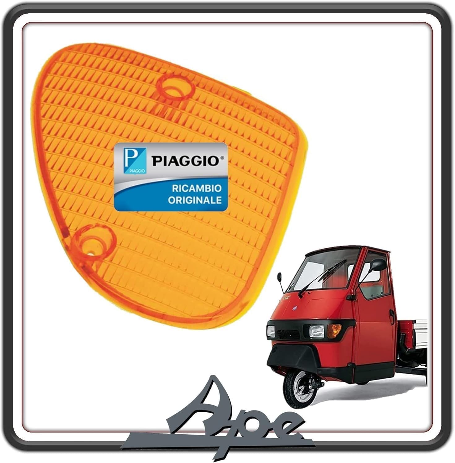 TRASPARENTE GEMMA PLASTICA VETRINO FRECCIA INDICATORE DI DIREZIONE ANTERIORE DESTRA DX PER PIAGGIO APE 50 ORIGINALE PIAGGIO 294146