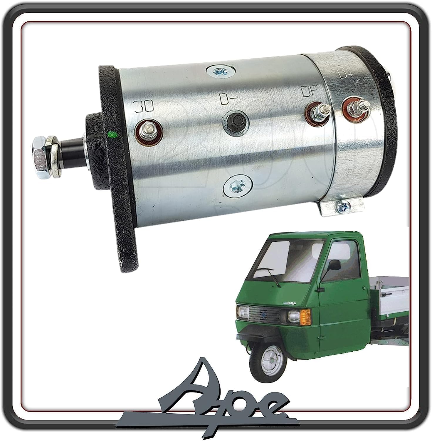 DINAMO MOTORE DINAMOMOTORE COMPLETO INDOTTO ALTERNATORE COMPATIBILE ADATTABILE PER PIAGGIO APE TM 703 TUTTI I MODELLI - APE 602 - APE 601 - APE 501 - APE CAR P2 P3.