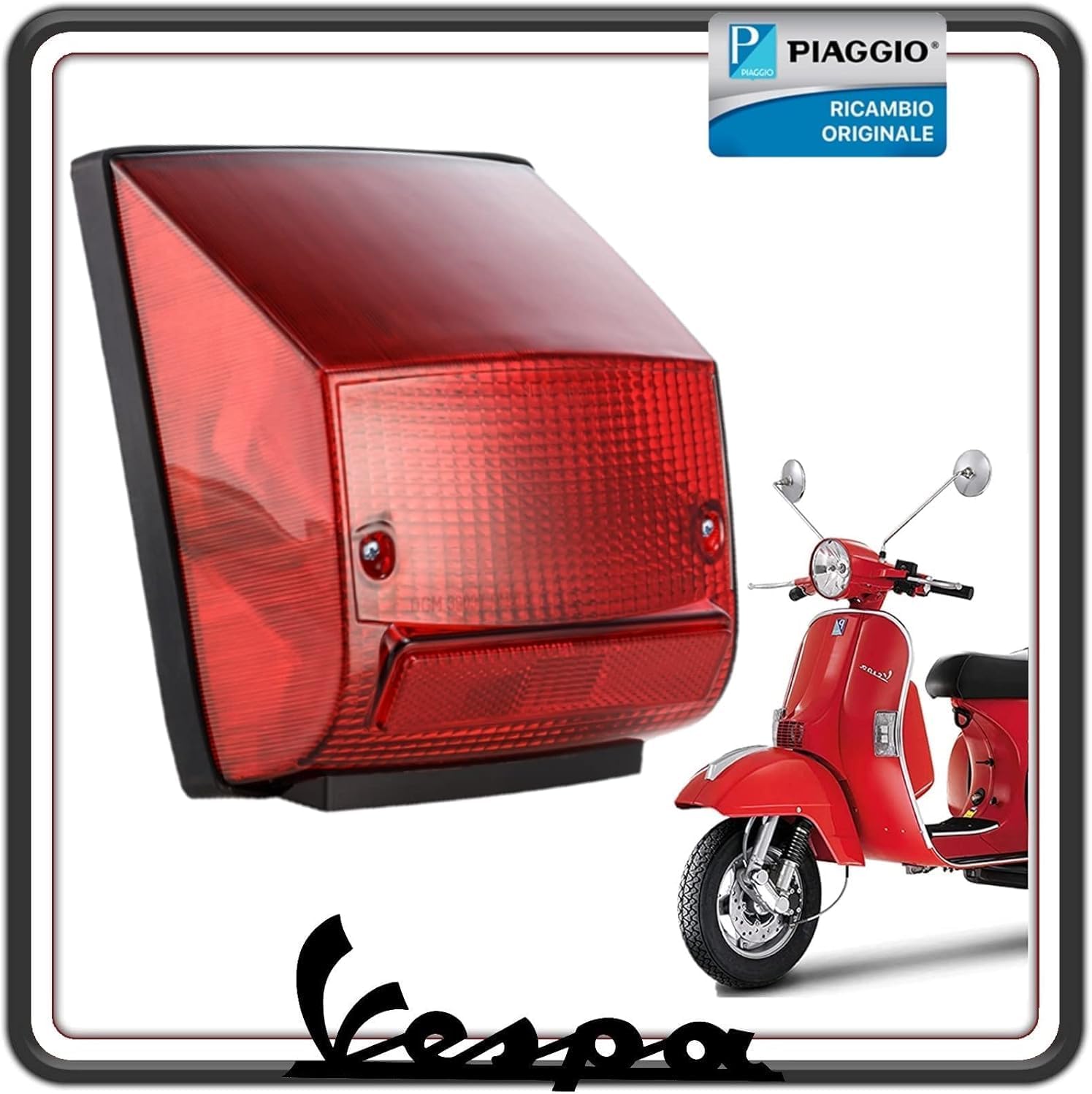 FANALE FARO FANALINO STOP CORPO LUMINOSO POSTERIORE COMPLETO VESPA PX 125-150 - 200 - ARCOBALENO DAL 1998 FINO AL 2005 ORIGINALE PIAGGIO 219091