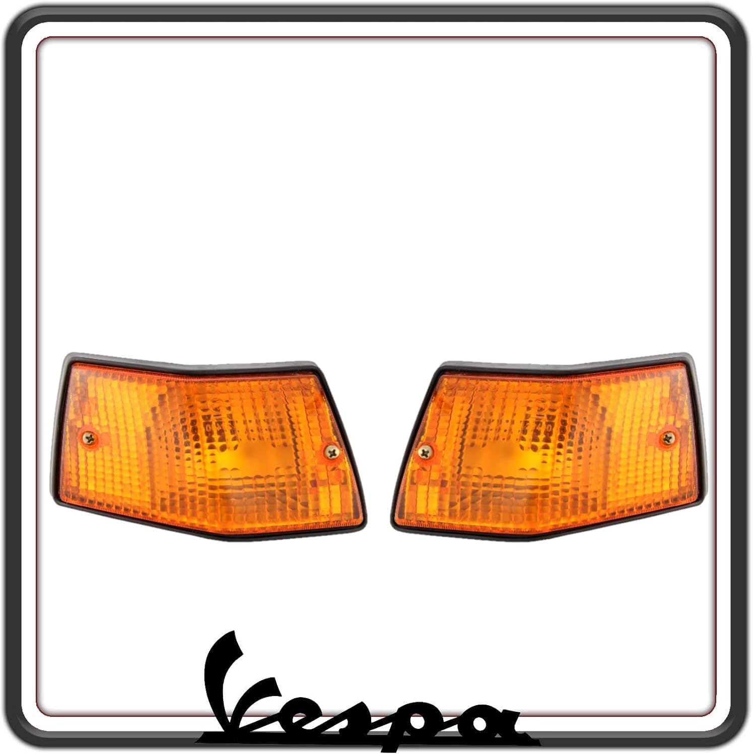 KIT COPPIA FANALINI FRECCIA FRECCE INDICATORE DI DIREZIONE INDICATORE DI SEGNALAZIONE POSTERIORI ARANCIO COMPATIBILI CON PIAGGIO VESPA PX - VESPA ARCOBALENO - VESPA LML STAR.