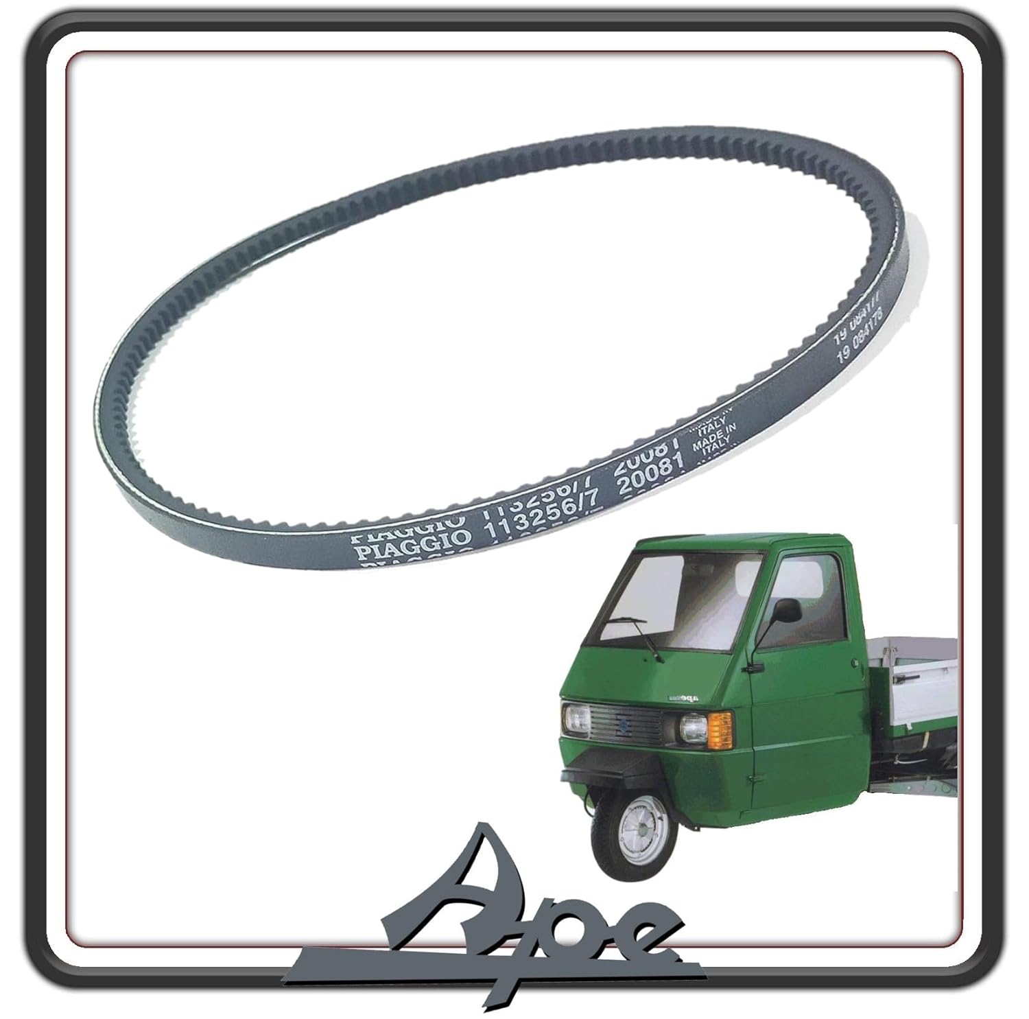 CINGHIA TRAPEZIODALE DINAMOTORE DINAMO PER APE 703-602 - 501-601 - APE CAR P2 P3 ORIGINALE PIAGGIO 113256