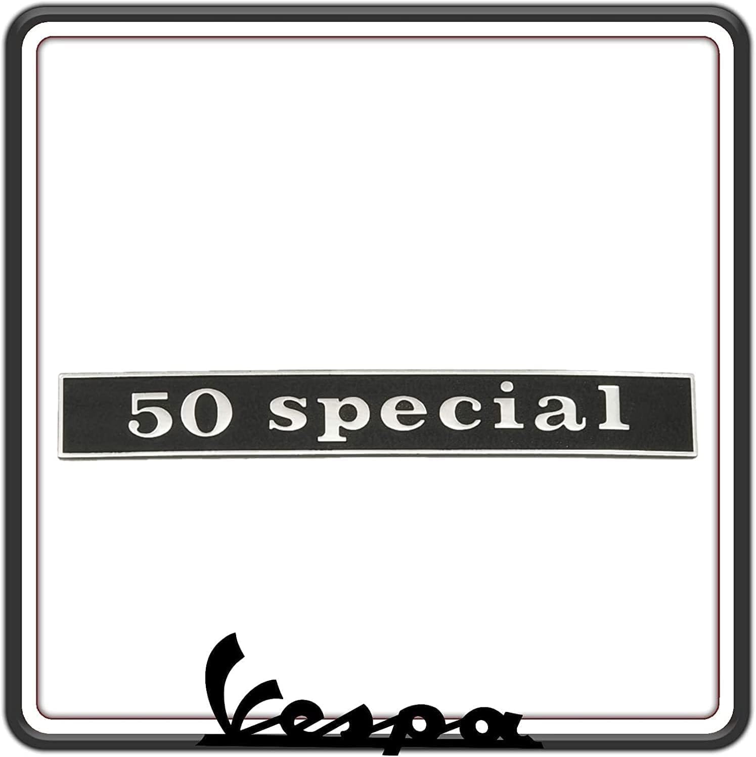 TARGHETTA SCRITTA LOGO STEMMA 50 SPECIAL POSTERIORE COMPATIBILE PER VESPA 50 SPECIAL