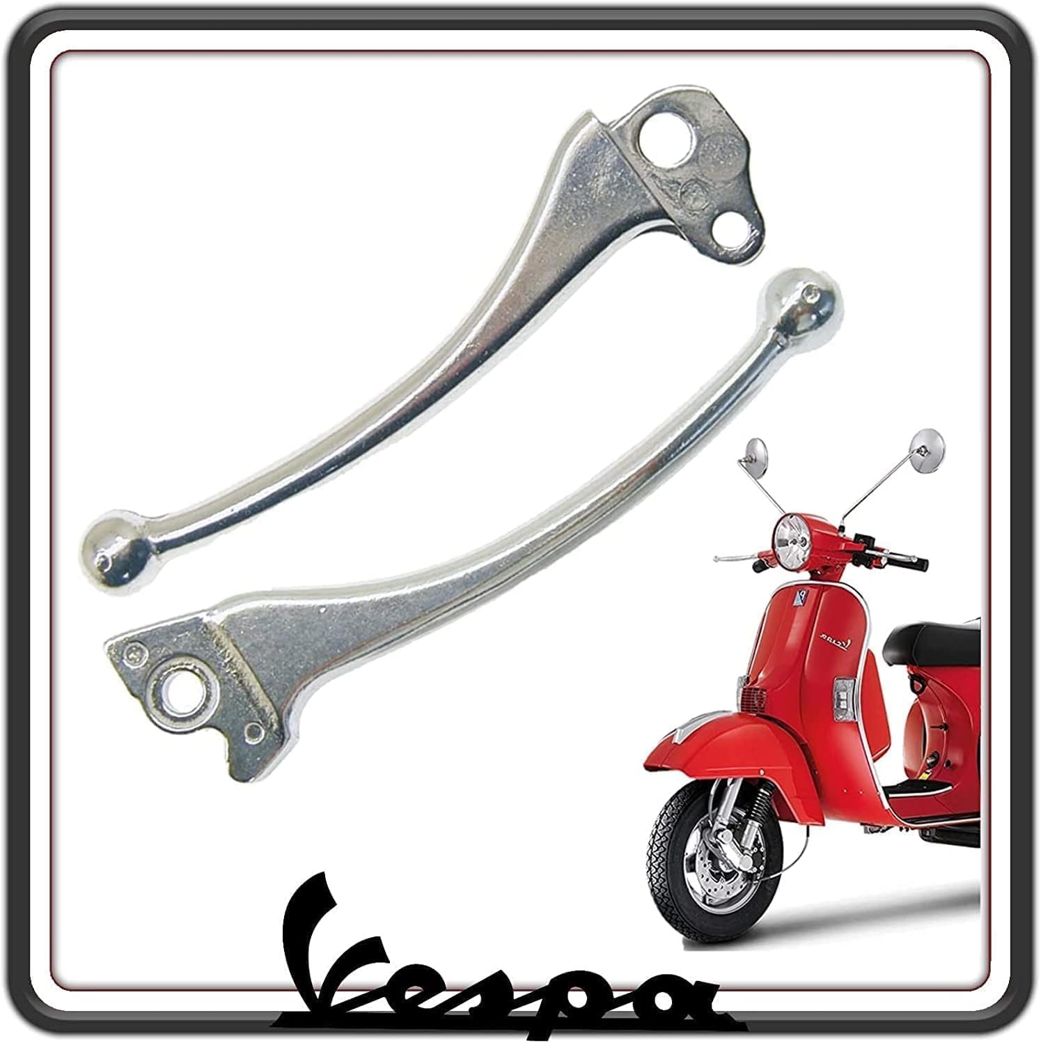 KIT COPPIA DUE LEVA LEVE FRENO ANTERIORE + LEVA FRIZIONE COMPATIBILE PER PIAGGIO VESPA PX 125 150 200 SOLO CON FRENO A DISCO DAL 1998 IN POI