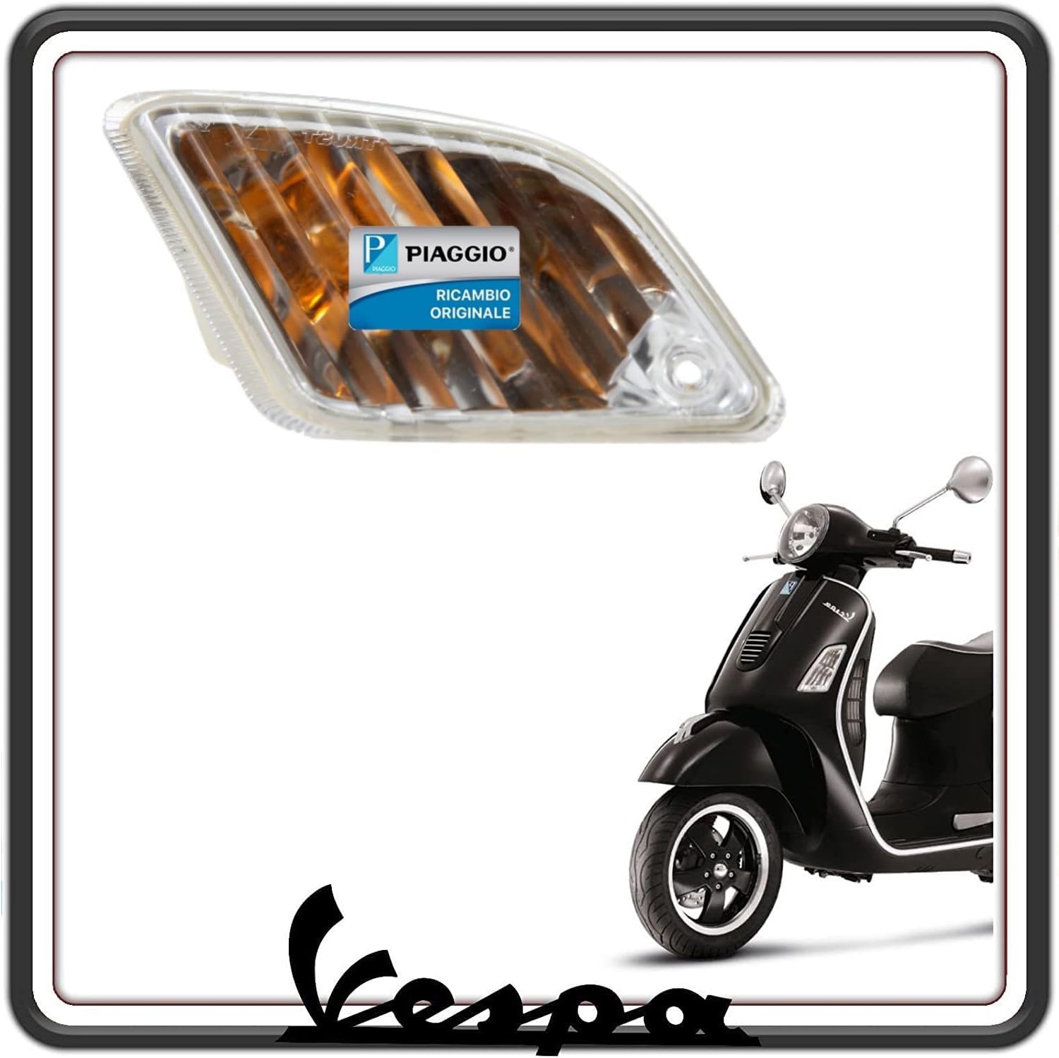INDICATORE DI DIREZIONE FRECCIA POSTERIORE SINISTRA VESPA GTS 125 250 300 - GT 125 200 - GTV 125 250 300 ORIGINALE PIAGGIO 584973.