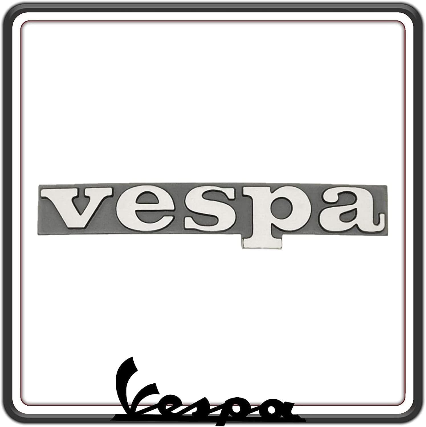 TARGHETTA SCRITTA LOGO STEMMA FREGIO ANTERIORIE COMPATIBILE PER VESPA PX TUTTI I MODELLI - VESPA ARCOBALENO