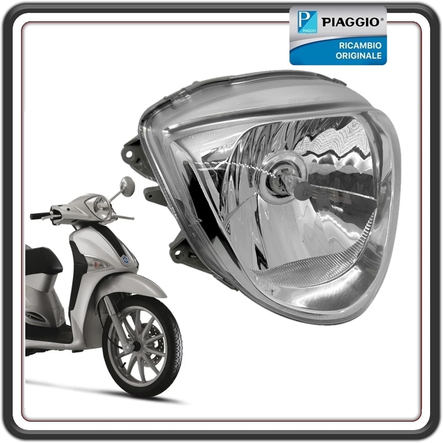 FARO GRUPPO OTTICO PROIETTORE FANALE ANTERIORE COMPLETO LIBERTY 50 IGET 4T DAL 2015 AL 2021 - LIBERTY 125 IGET 4T DAL 2015 AL 2020 - LIBERTY 125 IGET 4T DAL 2015 AL 2020 ORIGINALE PIAGGIO 1D002229