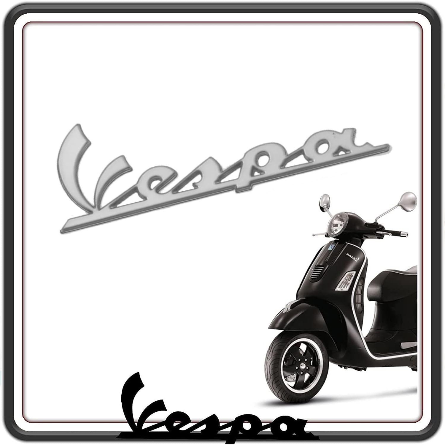 TARGHETTA SCRITTA LOGO FRONTALE ANTERIORE PER VESPA GTS 125 250 - VESPA GTS 300 - VESPA LX ORIGINALE PIAGGIO 656219