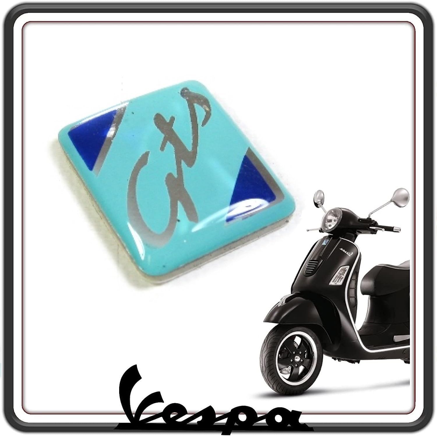 LOGO ADESIVO SCUDETTO CRESTA PARAFANGO PER PIAGGIO VESPA GTS ORIGINALE PIAGGIO 623319