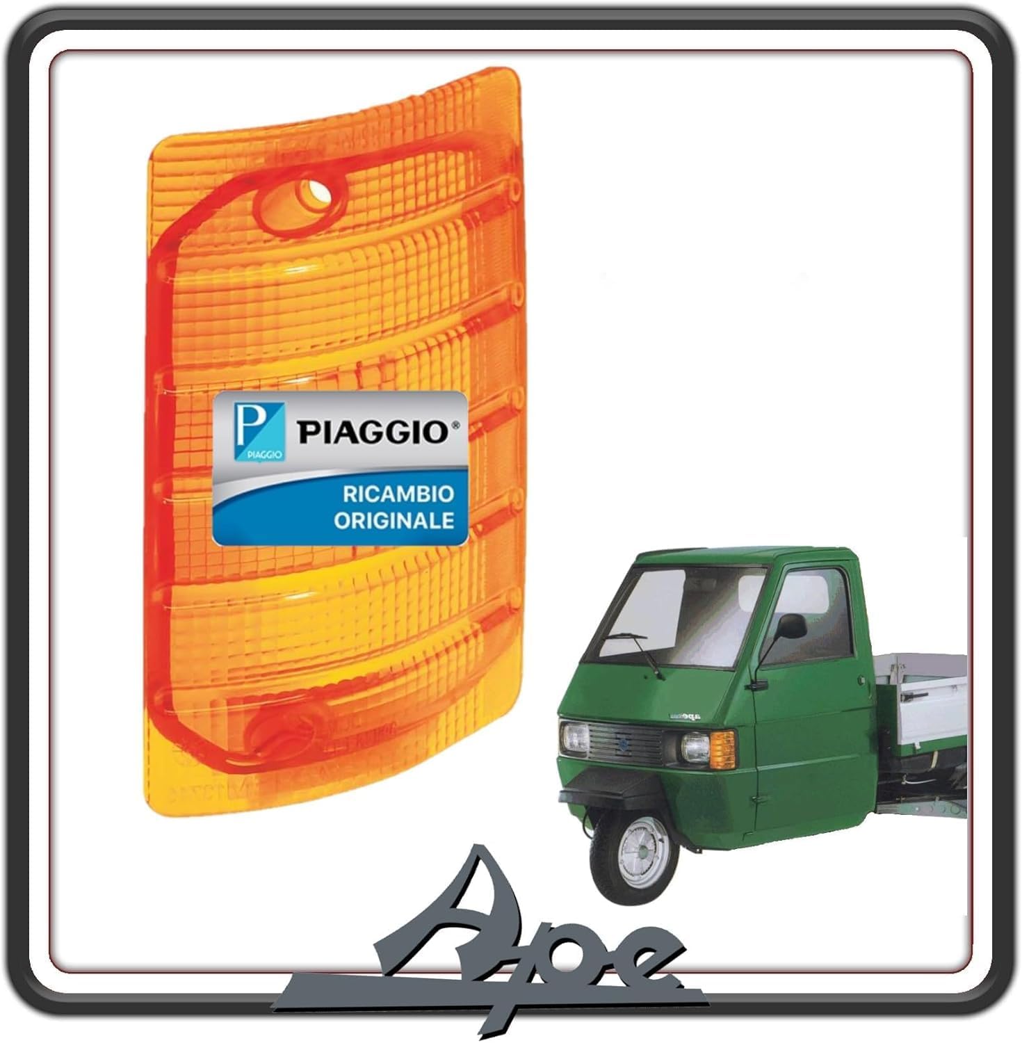 GEMMA PLASTICA VETRINO FRECCIA INDICATORE DI DIREZIONE ANTERIORE SINISTRA SINISTRO APE TM 703 ORIGINALE PIAGGIO 213716
