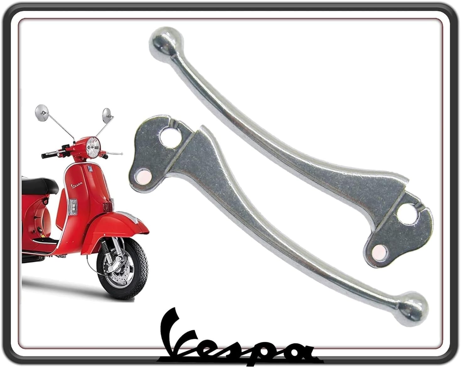 COPPIA LEVA LEVE FRENO E FRIZIONE COMPATIBILI VESPA PX - VESPA PE - VESPA ARCOBALENO PRIMA SERIE TUTTI MODELLI SENZA FRENO A DISCO.