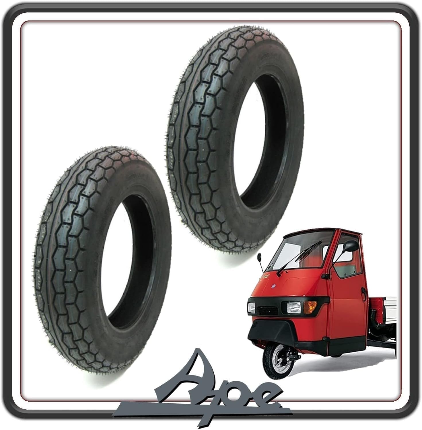 KIT COPPIA DUE GOMME COPERTONI COPERTURA COPERTURE COMPATIBILI CON PIAGGIO APE - PIAGGIO VESPA