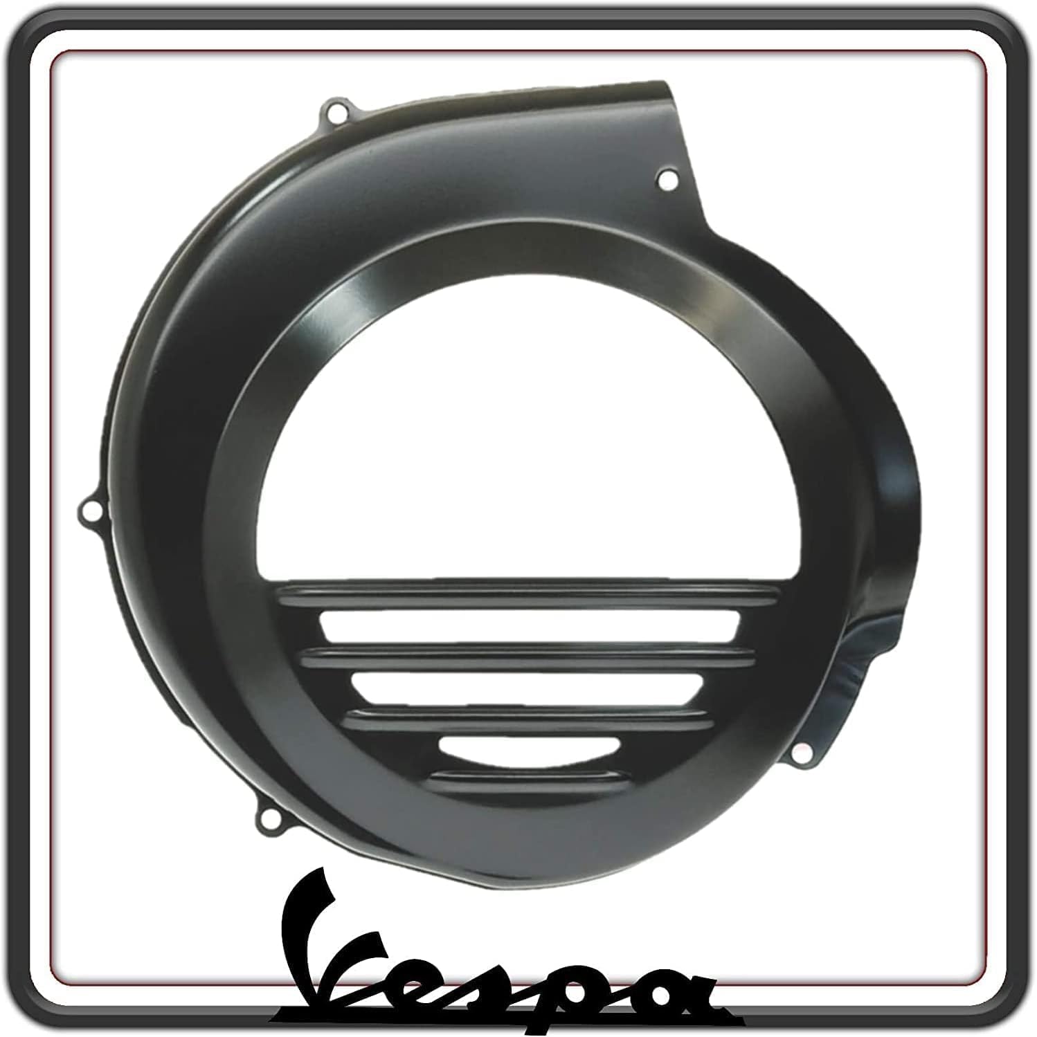 COPRIVENTOLA COPRI VENTOLA COPERCHIO VENTOLA COPRIVOLANO COPRI VOLANO NERO COMPATIBILE PER VESPA PX TUTTI I MODELLI FINO AL 1997 - VESPA ARCOBALENO