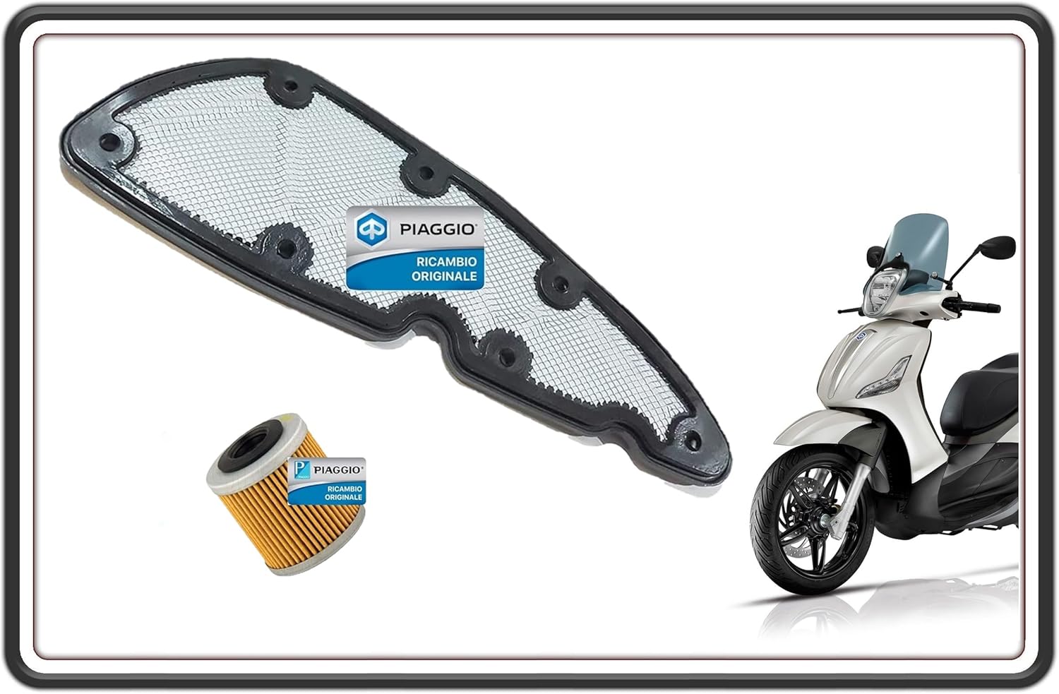 KIT FILTRO OLIO + FILTRO ARIA PER PIAGGIO BEVERLY 350 - BEVERLY 350 SPORT TOURING - BEVERLY 350 TUTTI I MODELLI - PIAGGIO X10 350 FINO AL 2015 ORIGINALE PIAGGIO 880887 - 8800010P