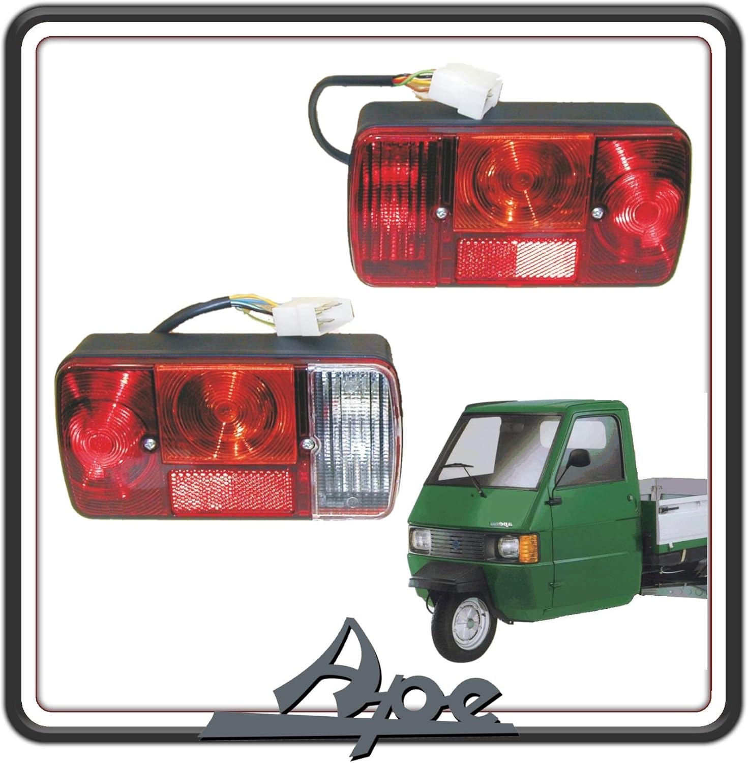 KIT DUE FARO FARI FANALE FRECCE FRECCIA INDICATORE DI DIREZIONE POSTERIORE APE TM 703 ORIGINALE PIAGGIO 581340-581339