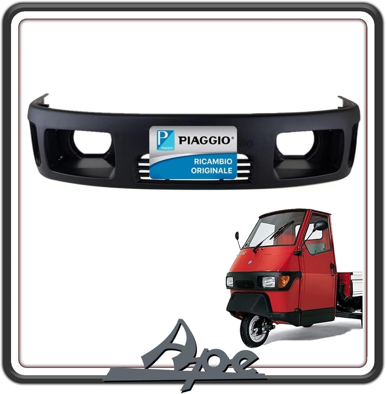 MASCHERA MASCHERINA CENTRALE FARI PARAURTI CENTRALE FRONTALE PER PIAGGIO APE 50 DUE FARI ORIGINALE PIAGGIO 567066
