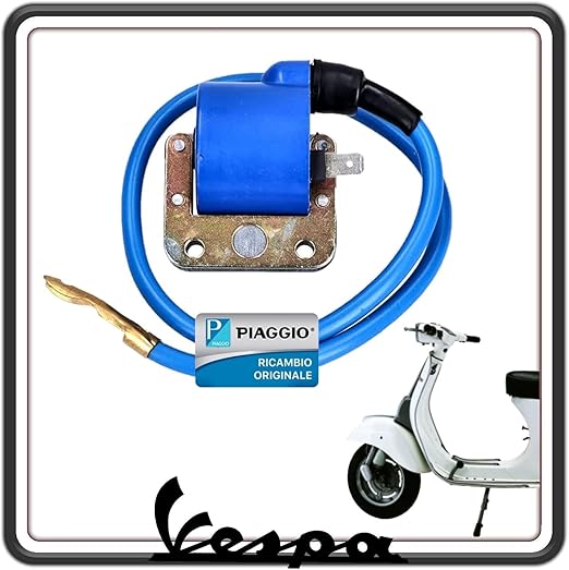 BOBINA ACCENSIONE ESTERNA AT PER PIAGGIO BRAVO - CIAO - GRILLO - PIAGGIO VESPA 50 - VESPA 50 SPECIAL - 125 ET3 PRIMAVERA – PIAGGIO VESPA PX 125 150 CON PUNTINE APE 50 FINO AL 1985 ORIGINALE PIAGGIO 244114