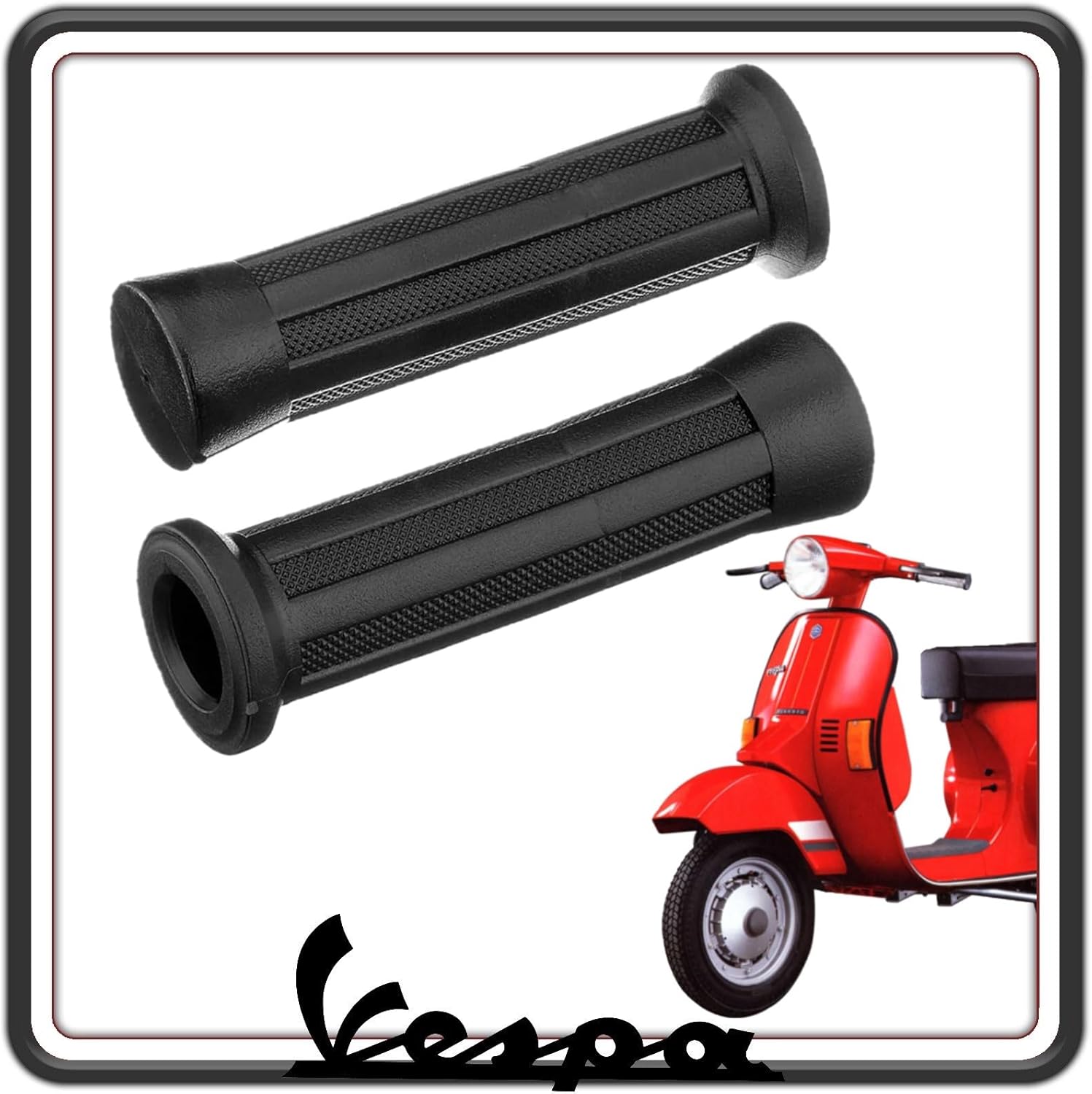 KIT COPPIA DUE MANOPOLE MANOPOLA COLORE NERO COMPATIBILI CON PIAGGIO VESPA PK - VESPA PK 50 - VESPA PK 50 XL - VESPA PK 125.