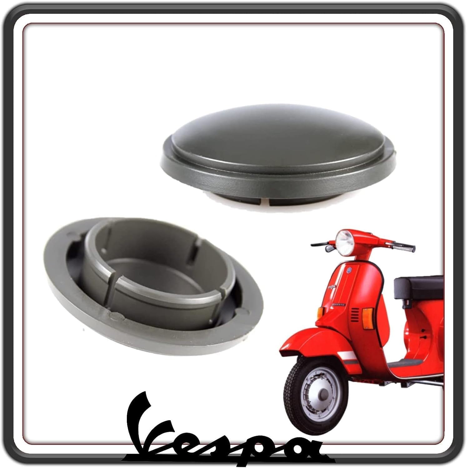 KIT 2 TAPPO TAPPI COPRIMOZZO COPRI MOZZO TAMBURO RUOTA COMPATIBILE PER PIAGGIO VESPA FL - FL2 - VESPA 50 N - VESPA PK 50 -PK 125