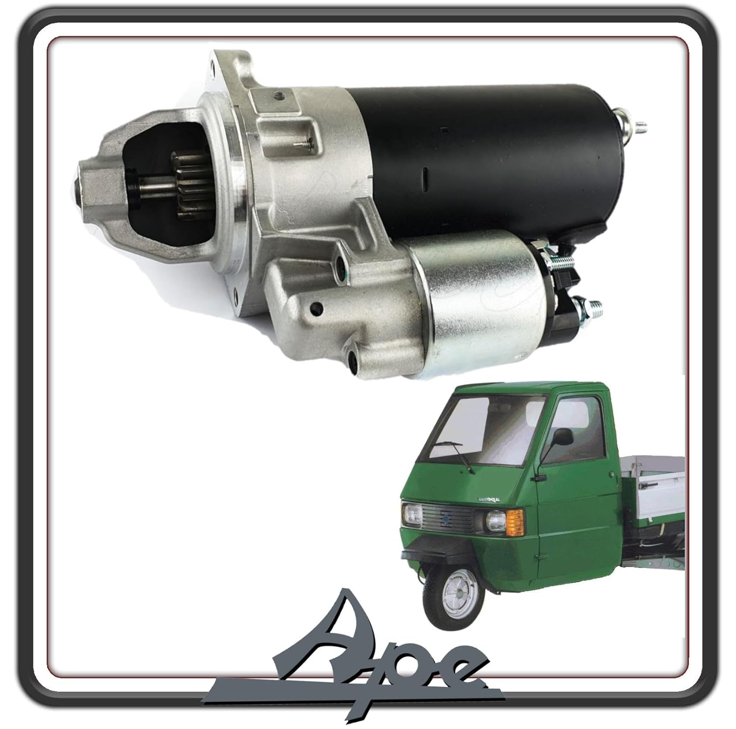 MOTORINO AVVIAMENTO PER PIAGGIO APE CALESSINO DIESEL - APE CLASSIC 601 DIESEL - APE TM P703 DIESEL - APE POKER DIESEL - APE CAR - MAX DIESEL ORIGINALE PIAGGIO 292083