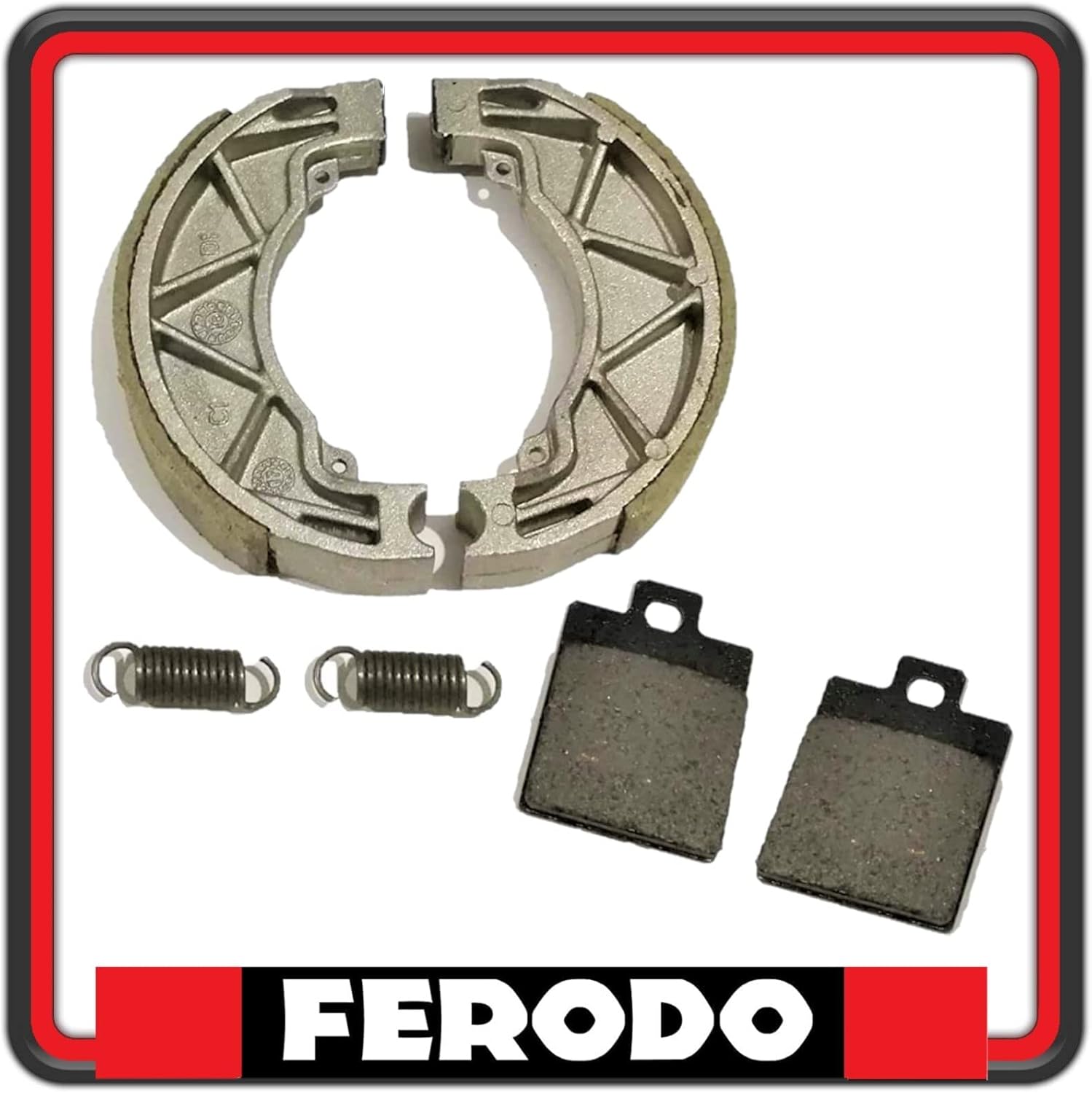 KIT PASTIGLIE PASTICCHE FRENO FRENI + GANASCE FRENO FERODO COMPATIBILI PER PIAGGIO LIBERTY 50 FINO AL 2008 (SOLO 2 TEMPI) - PIAGGIO LIBERTY 150 FINO AL 2015 - PIAGGIO LIBERTY 200 FDB2057 - FSB954
