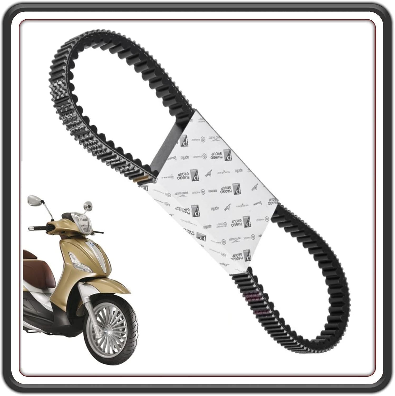 CINGHIA TRASMISSIONE ORIGINALE PER PIAGGIO BEVERLY 125 FINO AL 2015 - PIAGGIO X10 125 - PIAGGIO CARNABY 125 DAL 2007 AL 2012 - SCARABEO 125 FINO AL 2007 ORIGINALE PIAGGIO 1A011456
