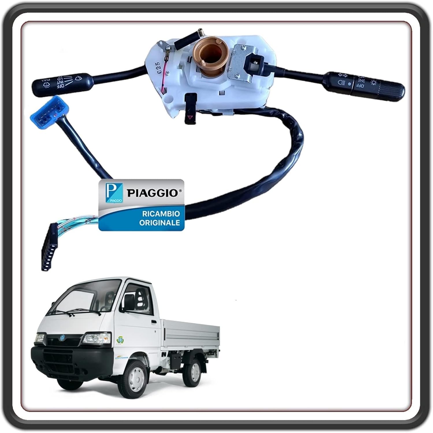 DEVIOLUCI DEVIATORE LUCI COMPLETO SEGNALATORE INDICATORE DI DIREZIONE ACCENSIONE LUCI PER PIAGGIO PORTER BENZINA FINO AL 2008 - PIAGGIO PORTER DIESEL FINO AL 2005 ORIGINALE PIAGGIO PIAGGIO D8431087D28