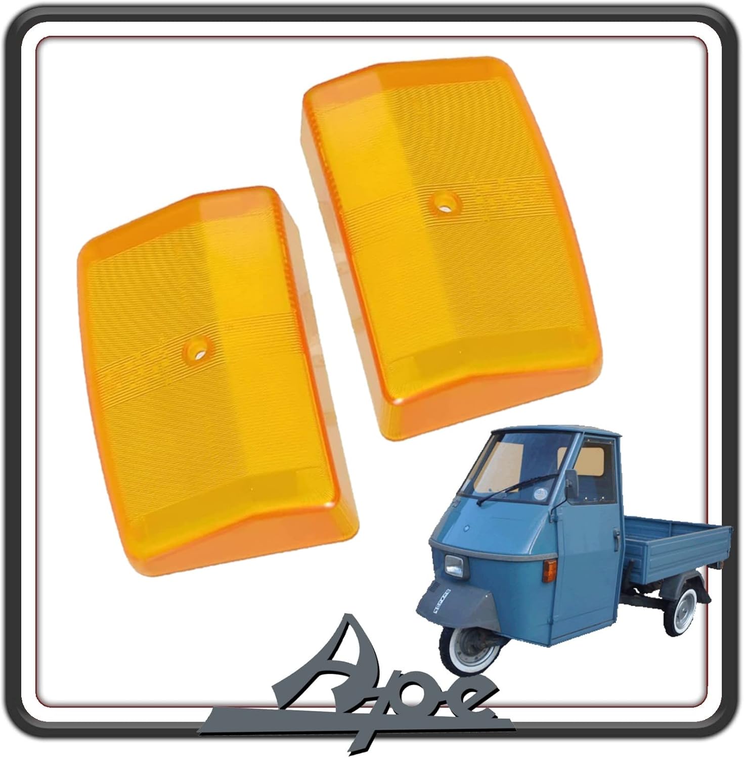 KIT COPPIA DUE GEMMA GEMME PLASTICA VETRINO FRECCIA ANTERIORE DESTRA E SINISTRA COMPATIBILE CON PIAGGIO APE 50 TL4T - TL5T - TL6T