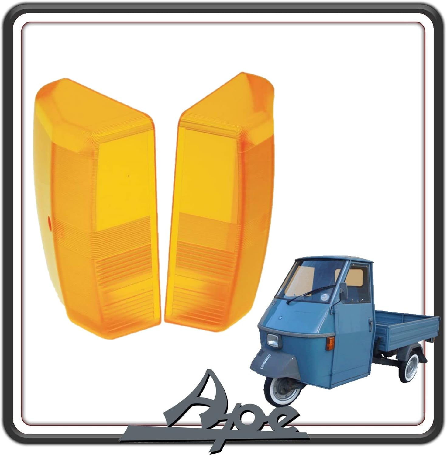 KIT COPPIA DUE GEMMA GEMME PLASTICA VETRINO FRECCIA ANTERIORE DESTRA E SINISTRA COMPATIBILE CON PIAGGIO APE 50 TL4T - TL5T - TL6T