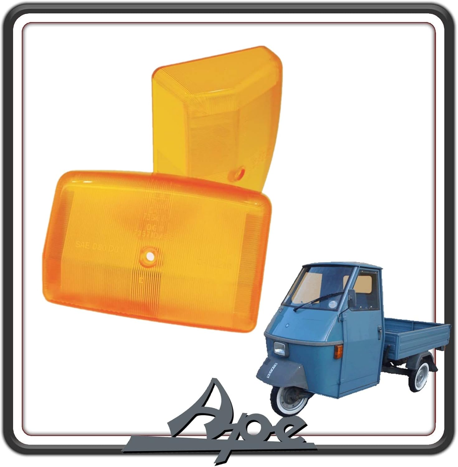 KIT COPPIA DUE GEMMA GEMME PLASTICA VETRINO FRECCIA ANTERIORE DESTRA E SINISTRA COMPATIBILE CON PIAGGIO APE 50 TL4T - TL5T - TL6T