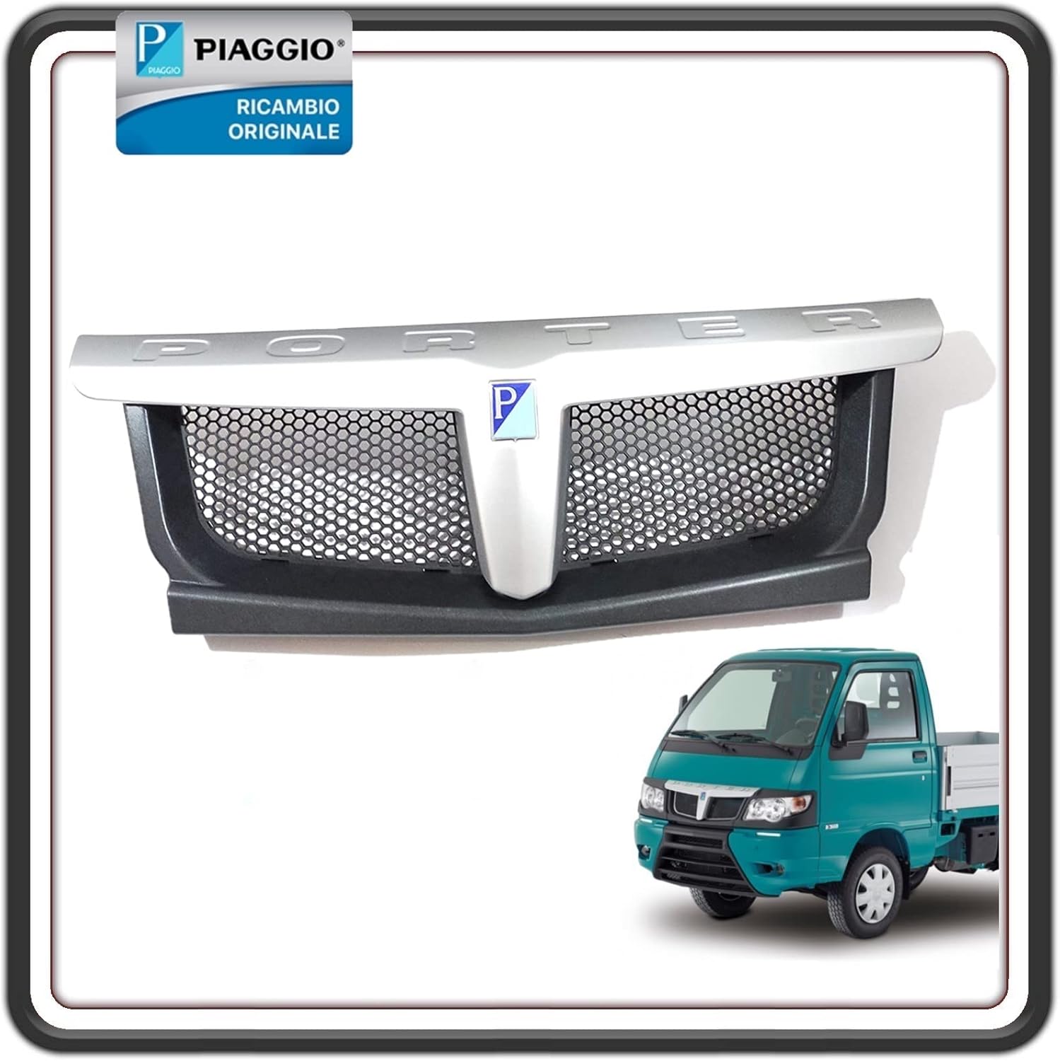 MASCHERA MASCHERINA CENTRALE FRONTALE PER PIAGGIO PORTER 1300 DAL 2009 IN POI - PORTER MULTITECH - PIAGGIO PORTER D120 ORIGINALE PIAGGIO B000965
