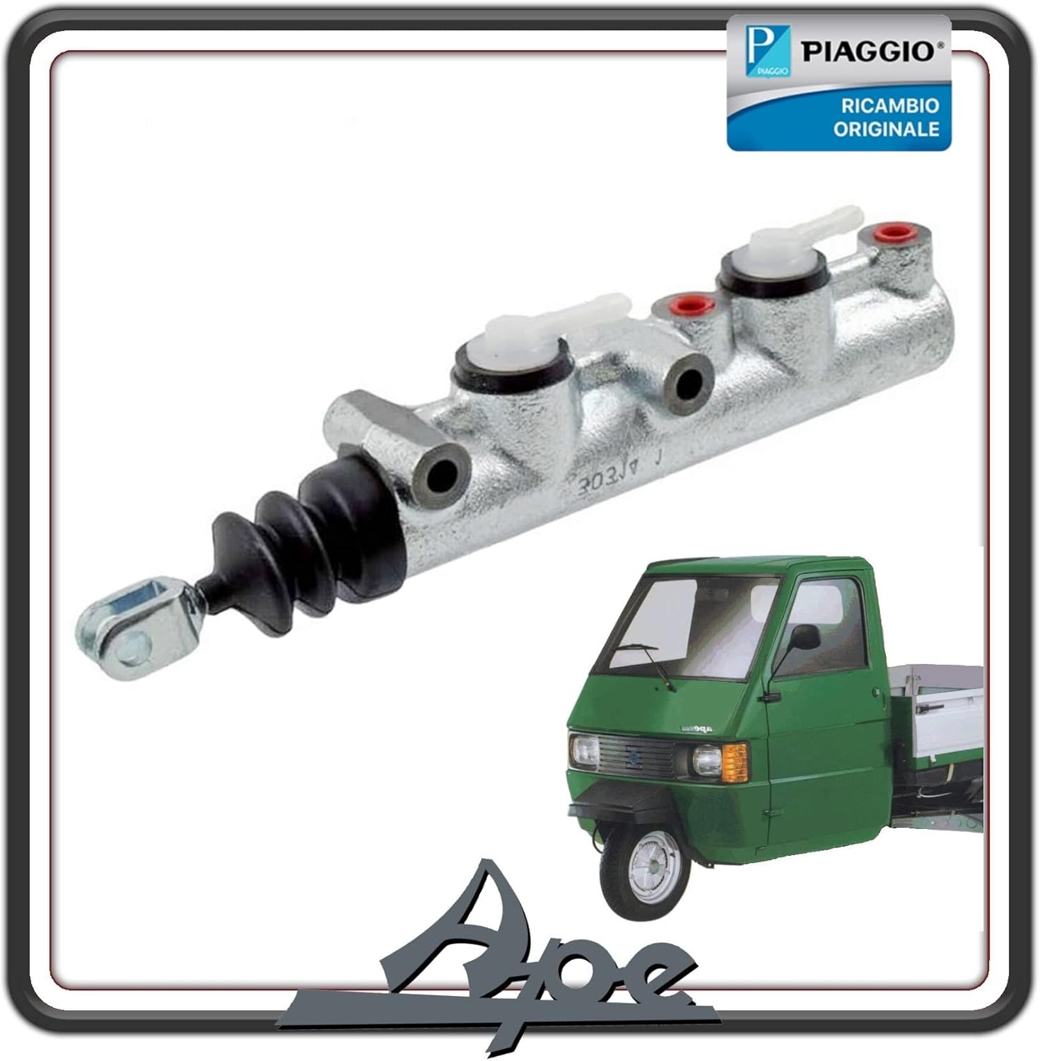 POMPA FRENO FRENI DOPPIA MANDATA ORIGINALE PIAGGIO PER PIAGGIO APE 703 BENZINA - APE 703 DIESEL - APE CAR - APE MAX DIESEL - APE POKER BENZINA - POKER DIESEL ORIGINALE PIAGGIO 2495205