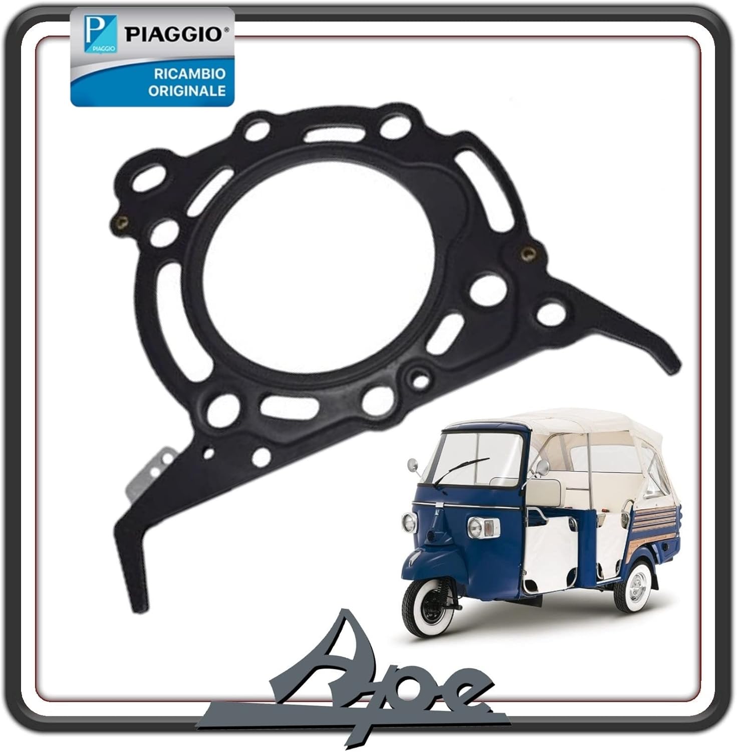 GUARNIZIONE TESTA TESTATA 1.65 (2 FORI) PER PIAGGIO APE CALESSINO - APE 703 DIESEL RAFFREDDAMENTO A LIQUIDO ORIGINALE PIAGGIO L47756290