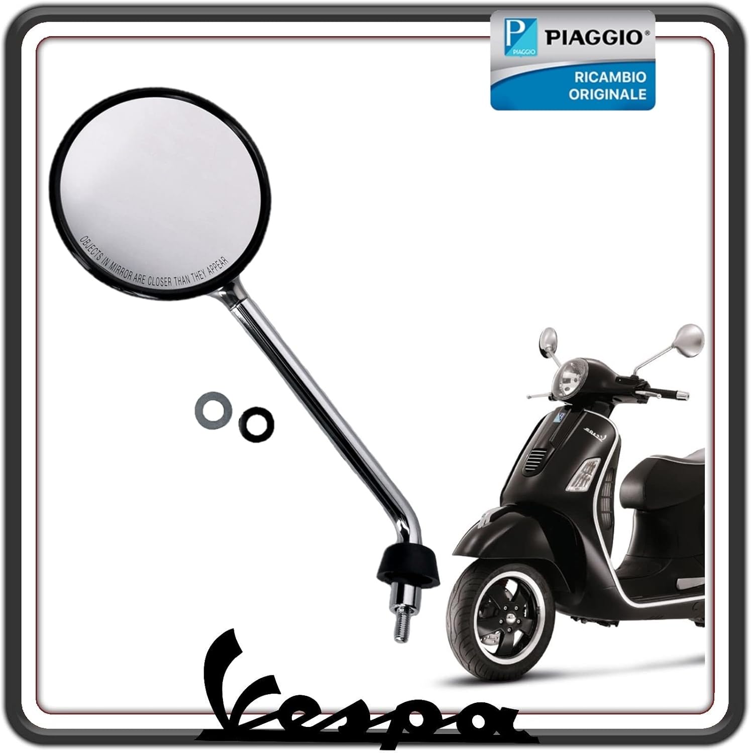 SPECCHIETTO SPECCHIO RETROVISORE LATO SINISTRO PER PIAGGIO PER VESPA GTS 125 250 300 FINO AL 2016 ORIGINALE PIAGGIO CM073407