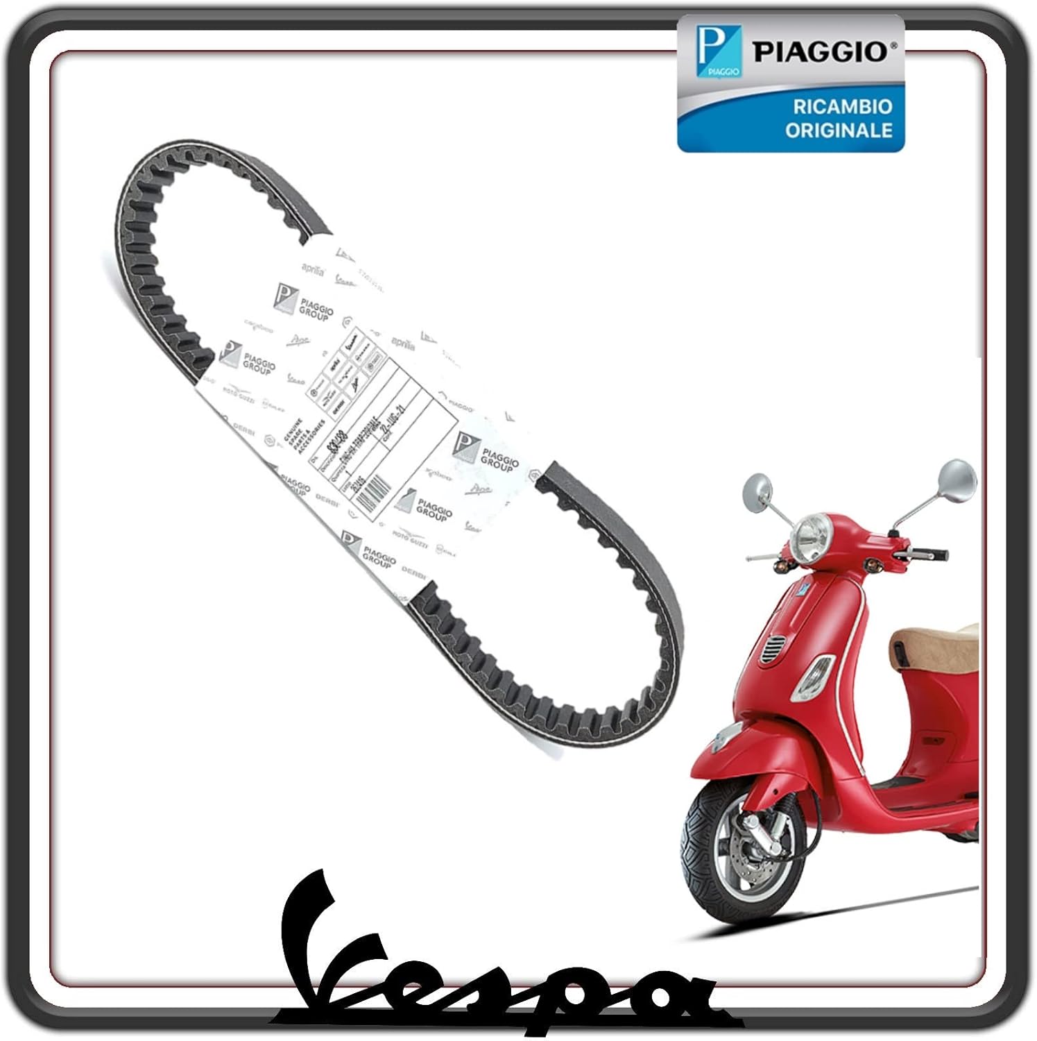 CINGHIA TRASMISSIONE DISTRIBUZIONE PER PIAGGIO VESPA ET2 50 - ET4 50 - VESPA LX 50 2T 4T - VESPA LXV 50 - PIAGGIO ZIP 50 2T 4T - ZIP SP - ZIP 100 ORIGINALE 830488