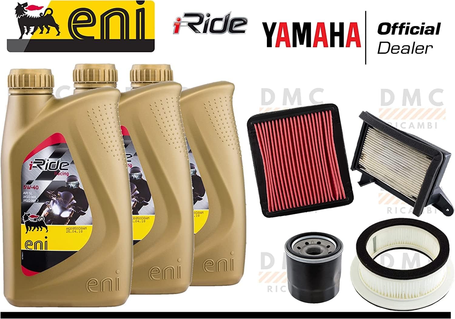KIT TAGLIANDO FILTRO OLIO FILTRO ARIA ED OLIO 5W40 COMPATIBILE PER YAMAHA TMAX T-MAX 530 VERSIONI 2017-2018