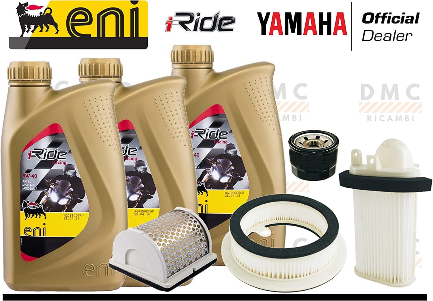 KIT TAGLIANDO FILTRO OLIO FILTRO ARIA ED OLIO ENI I-RIDE 5W40 COMPATIBILE PER YAMAHA TMAX T-MAX 500 FINO AL 2007.