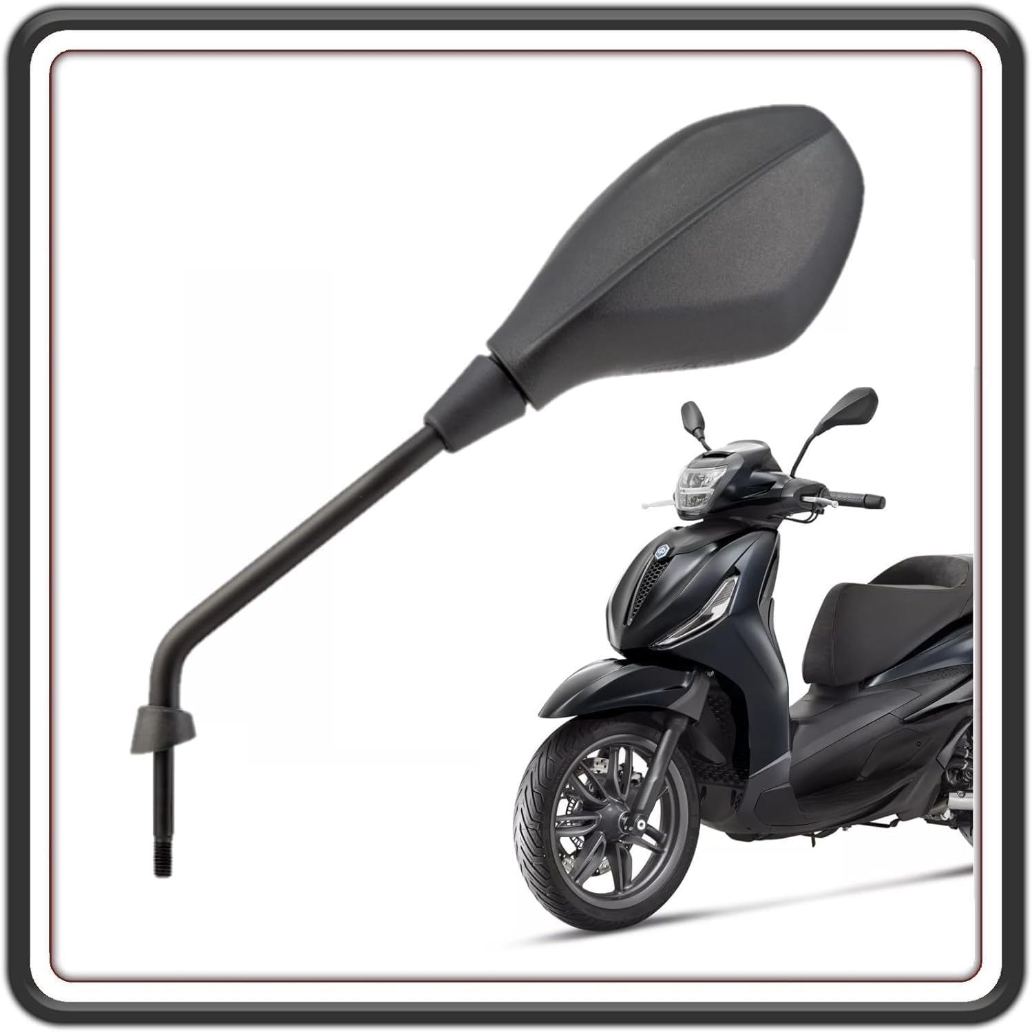SPECCHIO SPECCHIETTO RETROVISORE NERO LATO SINISTRO SX PER BEVERLY 300 DAL 2021 AL 2024 - BEVERLY 400 DAL 2021 AL 2024 ORIGINALE PIAGGIO CM175025