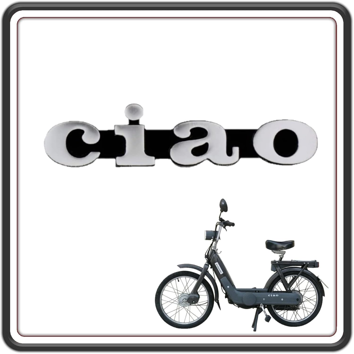 TARGHETTA SCRITTA LOGO COMPATIBILE CON PIAGGIO CIAO.