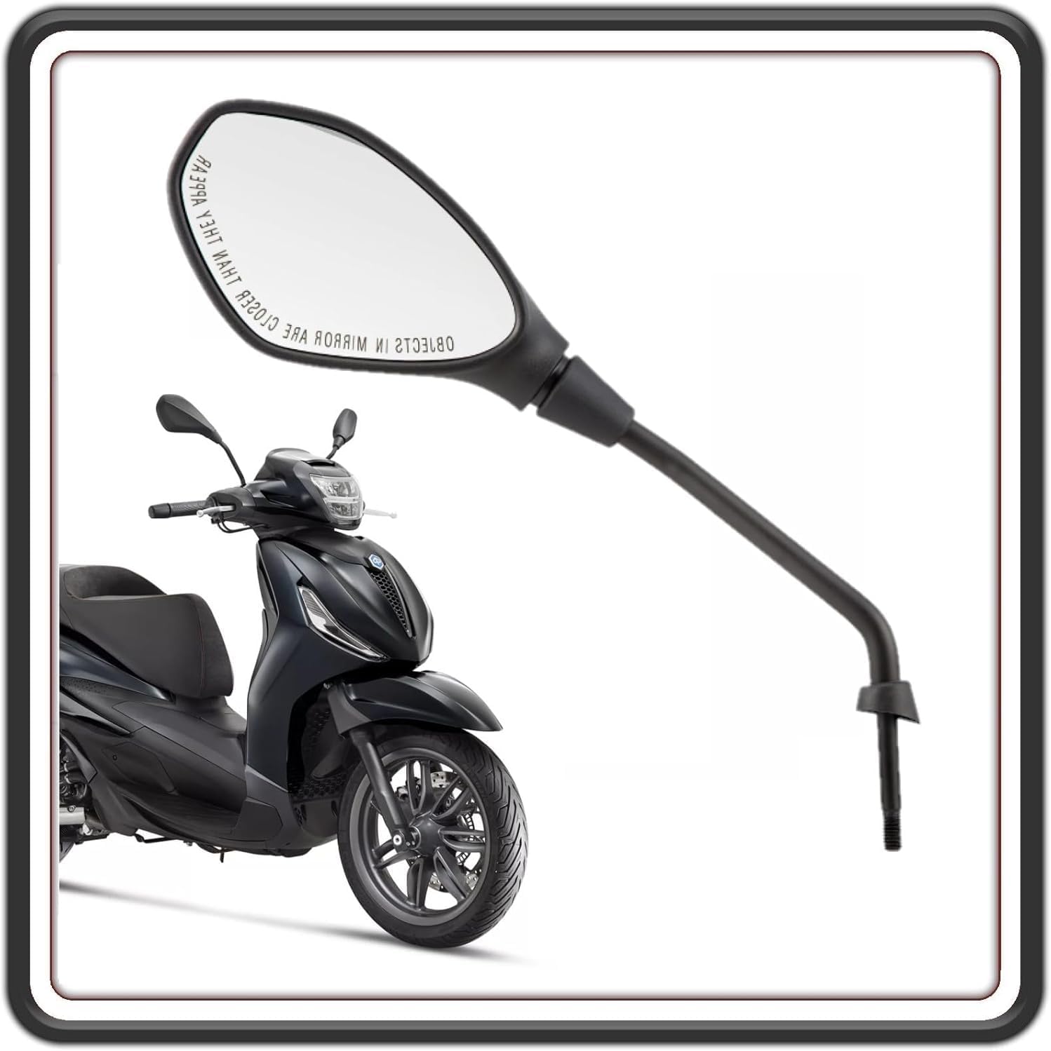 SPECCHIO SPECCHIETTO RETROVISORE NERO LATO SINISTRO SX PER BEVERLY 300 DAL 2021 AL 2024 - BEVERLY 400 DAL 2021 AL 2024 ORIGINALE PIAGGIO CM175025