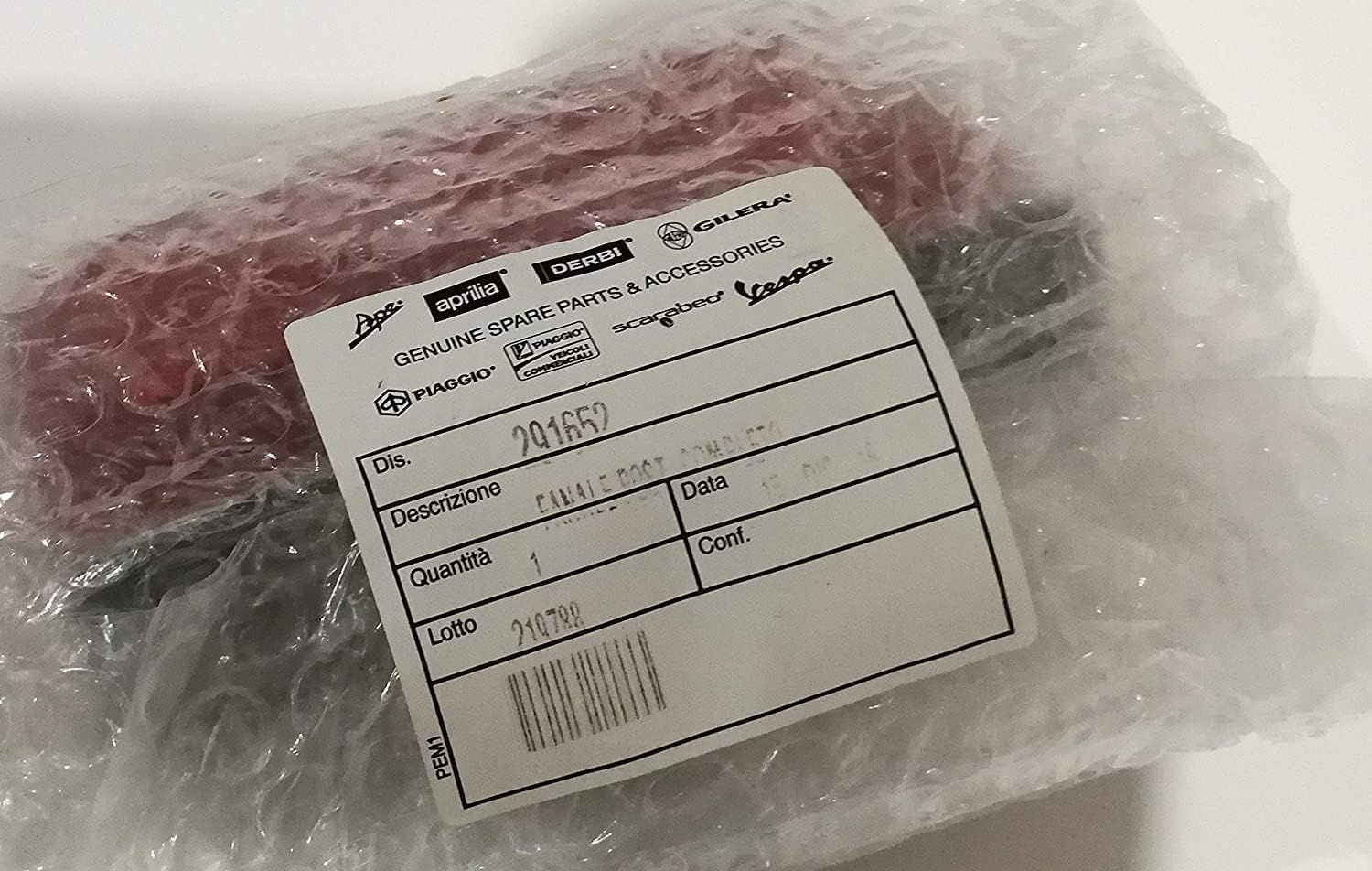 FARO FANALE POSTERIORE STOP COMPLETO ORIGINALE PER PIAGGIO VESPA 50 SPECIAL ORIGINALE PIAGGIO 291652